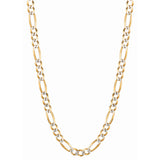 14K Gold 5.8Mm White Pave Figaro Chain
