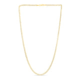 14K Gold 2.6Mm White Pave Curb Chain