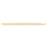 14K Gold 11.23Mm White Pave Curb Chain