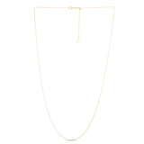 14K Gold 0.97Mm Adjustable Cable Chain