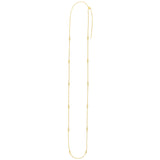 14K Gold 3Mm Endless Adjustable .24Ct Diamond Cable Chain