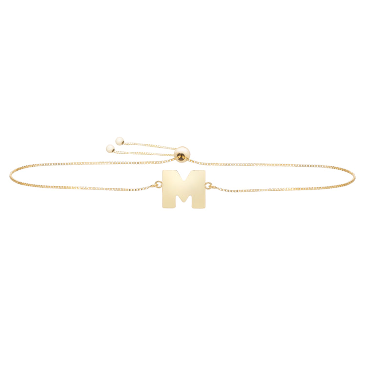 Gold Initial Bracelet Dainty 14K Gold Filled Layered Beaded Monogram Charm  | eBay