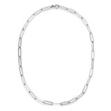 Silver 6Mm Flat Paperclip Link Chain Necklace