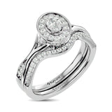Diamond 1/2 Ct.Tw. Oval Cut Bridal Ring in 14K White Gold