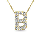 Diamond 1/8 Ct.Tw. Letter B Pendant in 14K Yellow Gold""