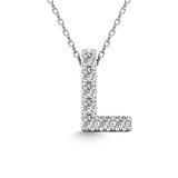 Diamond 1/20 Ct.Tw. Letter L Pendant in 14K White Gold"