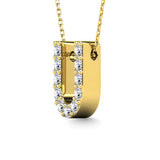 Diamond 1/10 Ct.Tw. Letter U Pendant in 14K Yellow Gold""