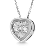 Diamond 1/50 Ct.Tw. Heart Pendant in 925 Silver