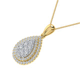 Diamond 3/4 Ct.Tw. Pear Shape Cluster Pendant in 10K Yellow Gold
