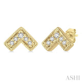 Chevron Petite Diamond Fashion Earrings