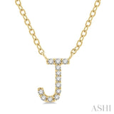 'J' Initial Diamond Pendant