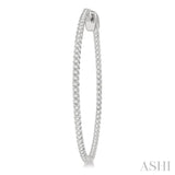 1 1/2-Inch Round Inside-Out Diamond Hoop Earrings