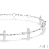 Cross Petite Diamond Station Bracelet