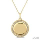 1/4 Ctw Round Cut Diamond Circle Locket Pendant With Chain in 10K Yellow Gold
