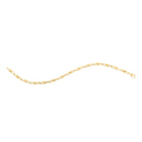 14K Gold 7.5inch Yellow Finish Polished Beaded Paperclip Bracelet with Casted Lobster Clasp