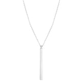 Silver Vertical Long Bar Necklace