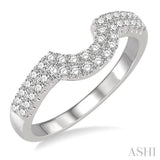 1/2 Ctw Curve Double Row Round Cut Diamond Wedding Band in 14K White Gold