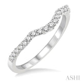 1/4 ctw Arched Round Cut Diamond Wedding Band in 14K White Gold