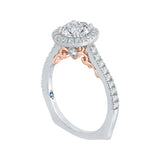 14 Kt White & Rose Gold Carizza Bridal Engagement Ring