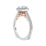 14 Kt White & Rose Gold Carizza Bridal Engagement Ring
