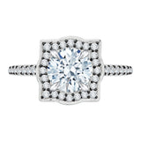 14 Kt White Gold Luminous Bridal Engagement Ring