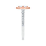 14 Kt White & Rose Gold Carizza Bridal Engagement Ring