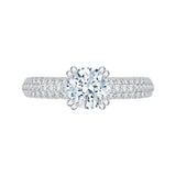 14 Kt White Gold Luminous Bridal Engagement Ring