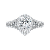 14 Kt White Gold Luminous Bridal Engagement Ring