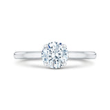 14K White Gold Round Cut Diamond Solitaire Engagement Ring (Semi-Mount)