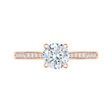 14 Kt Rose Gold Carizza Bridal Engagement Ring
