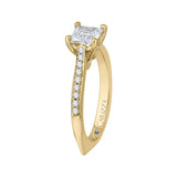 14 Kt Yellow Gold Luminous Bridal Engagement Ring