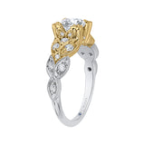 14 Kt White & Yellow Gold Carizza Bridal Engagement Ring