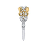 14 Kt White & Yellow Gold Carizza Bridal Engagement Ring