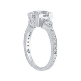 14 Kt White Gold Luminous Bridal Engagement Ring