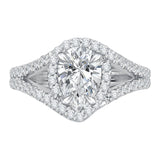 14 Kt White Gold Luminous Bridal Engagement Ring