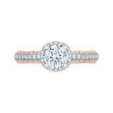 14 Kt White & Rose Gold Carizza Bridal Engagement Ring