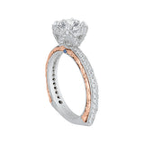 14 Kt White & Rose Gold Carizza Bridal Engagement Ring