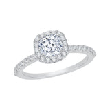 14 Kt White Gold Luminous Bridal Engagement Ring