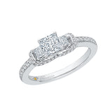 14 Kt White Gold Luminous Bridal Engagement Ring