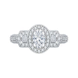 14 Kt White Gold Luminous Bridal Engagement Ring