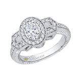 14 Kt White Gold Luminous Bridal Engagement Ring
