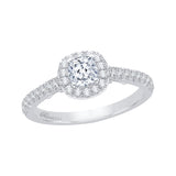 14 Kt White Gold Luminous Bridal Engagement Ring