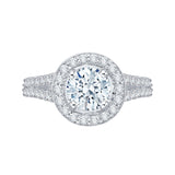 14 Kt White Gold Luminous Bridal Engagement Ring