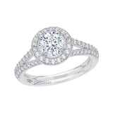 14 Kt White Gold Luminous Bridal Engagement Ring