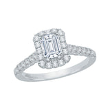 14 Kt White Gold Luminous Bridal Engagement Ring