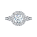 14 Kt White & Rose Gold Carizza Bridal Engagement Ring