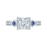 14 Kt White Gold Luminous Bridal Engagement Ring