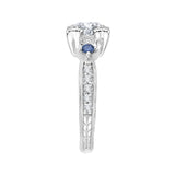 14 Kt White Gold Luminous Bridal Engagement Ring