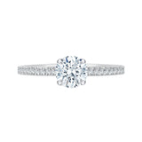 14 Kt White & Yellow Gold Luminous Bridal Engagement Ring