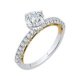 14 Kt White & Yellow Gold Carizza Boutique Bridal Engagement Ring